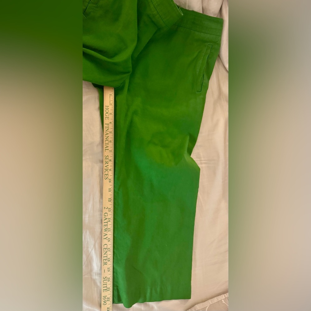 Anthropologie Cartonnier Green Linen Blend Cropped Pull On Pants Size LP - Picture 11 of 11